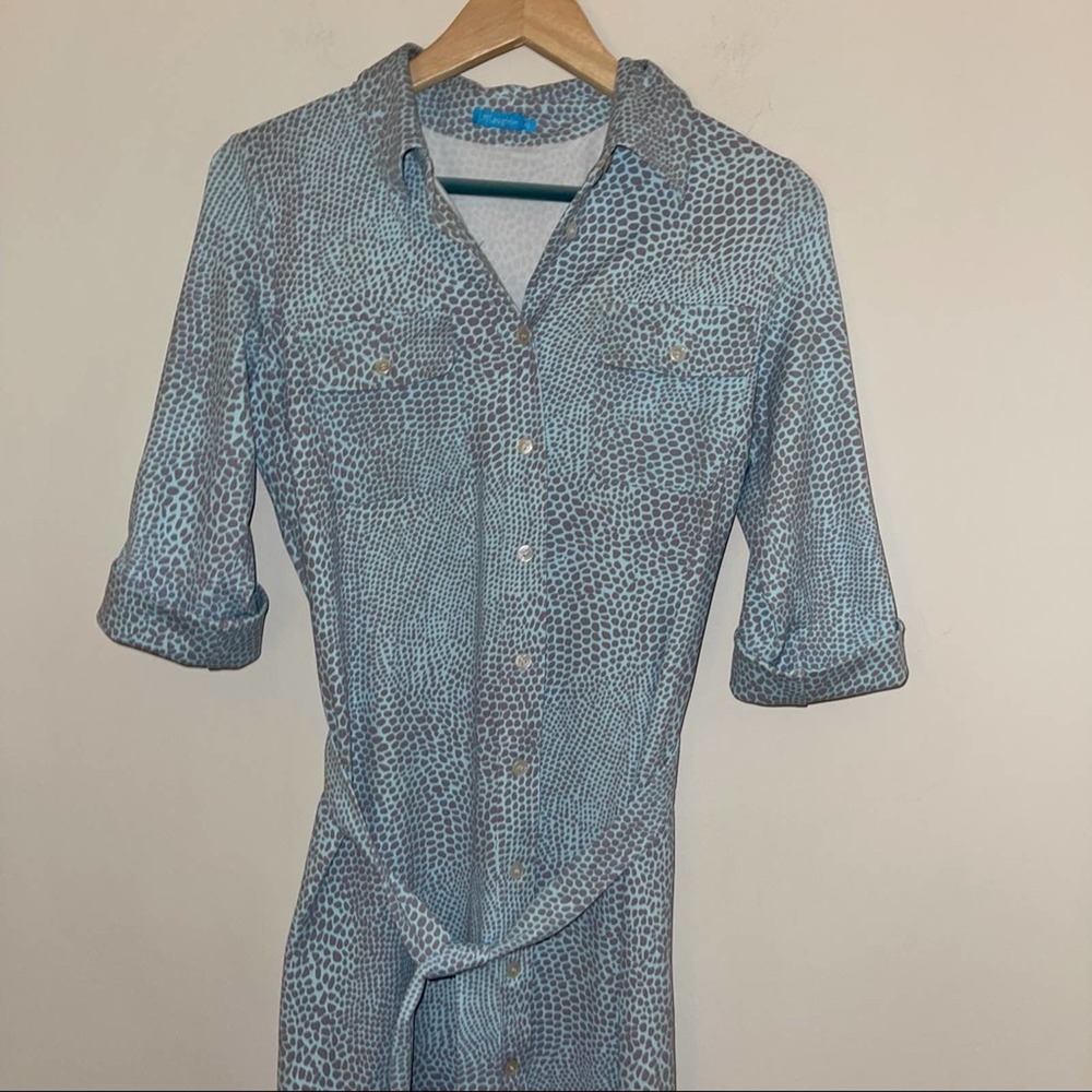 J.Mclaughlin Giraffe Print Button Up Tie Dress - image 5